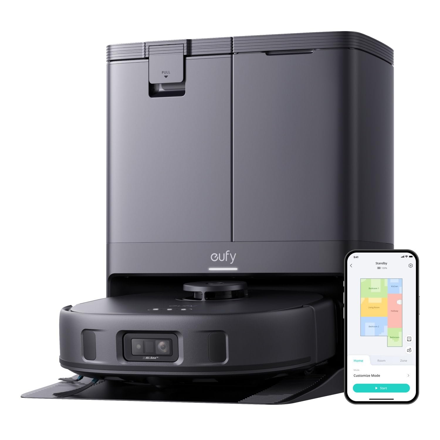 eufy X10 Pro Omni Robot Vacuum Cleaner with Dual Mop, All-in-One Station, 8,000Pa Powerful Suction